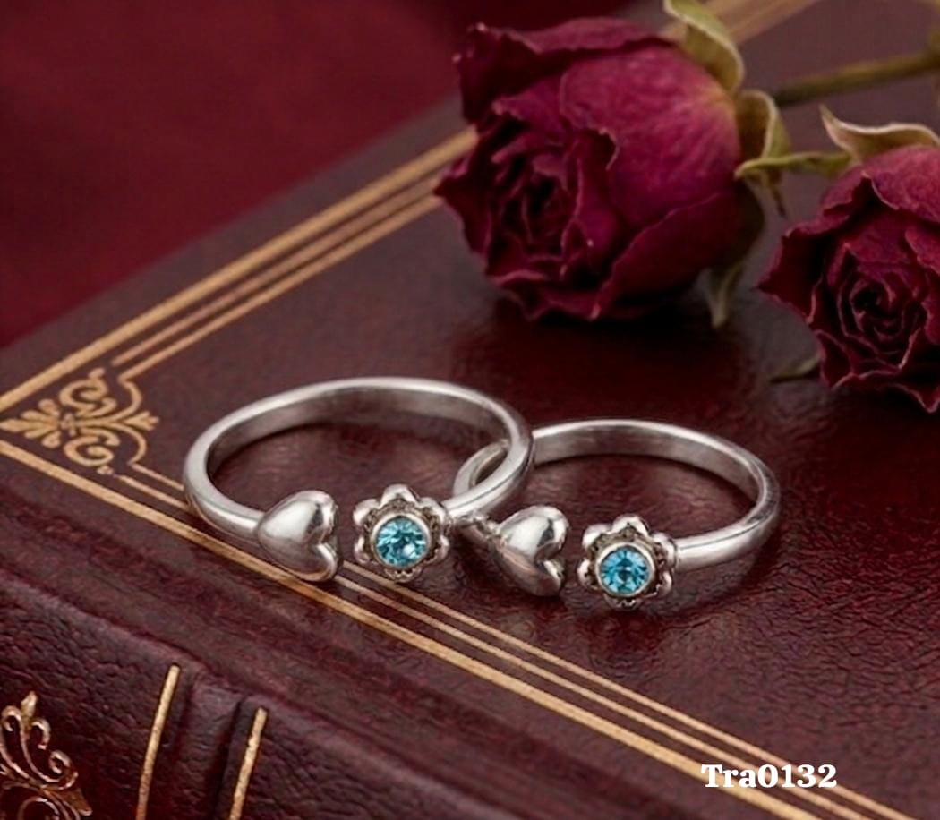 Heart motif Silver Toe Rings