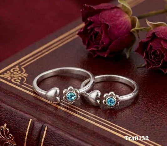 Heart motif Silver Toe Rings