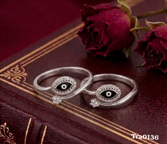 Evil eye motif Silver Toe Rings