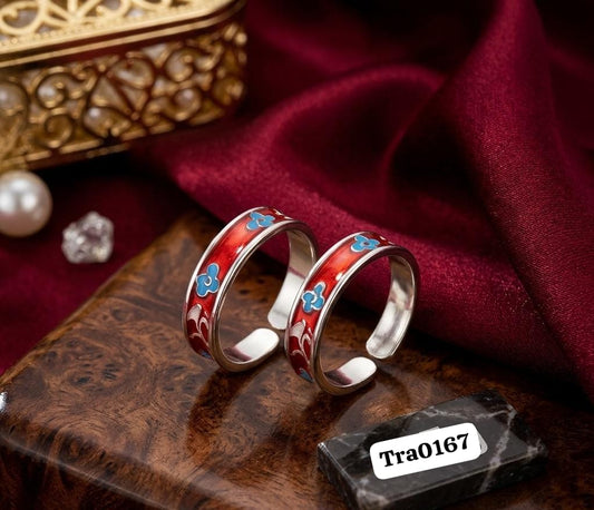 Vibrant Purple Enamel Silver Toe Rings - TRA0167