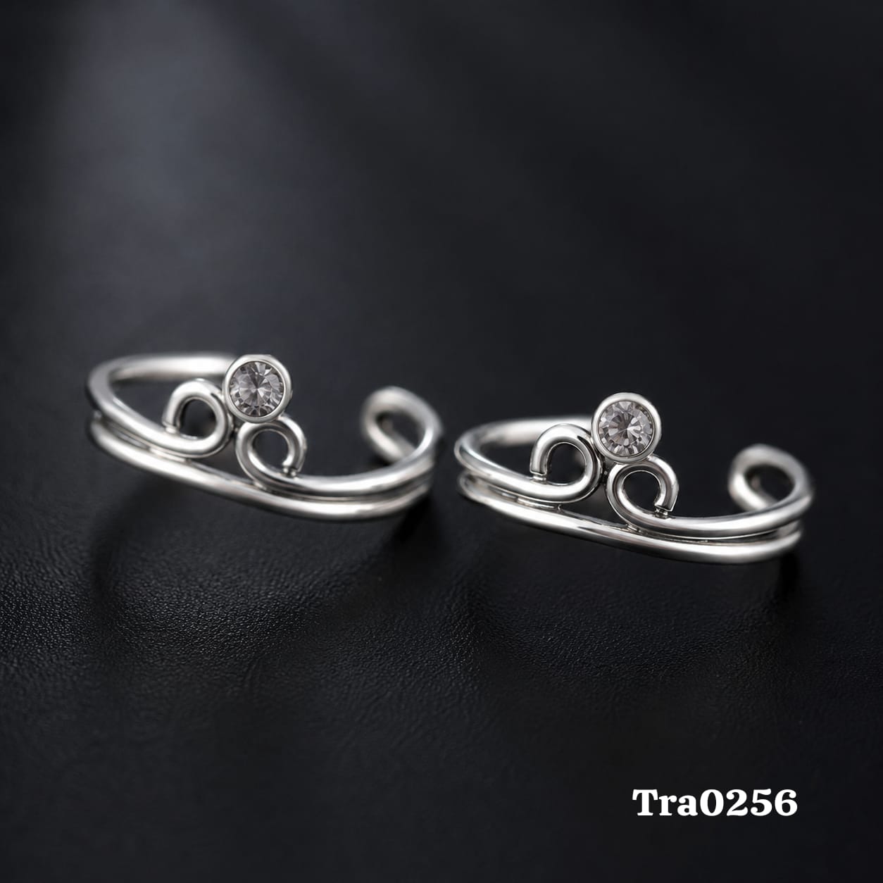Deep Blue Silver Toe Rings