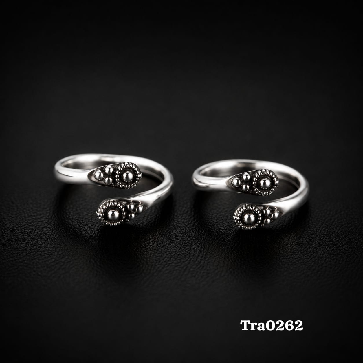 Tiny Beads Silver Toe Rings