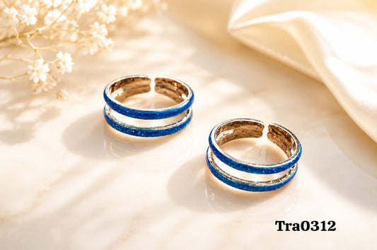 Sterling Silver bright blue Toe Rings