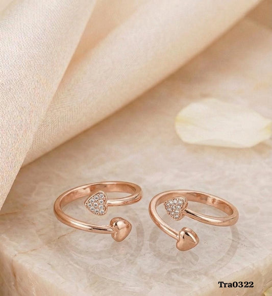 Heart embellished Sterling Silver Toe Rings