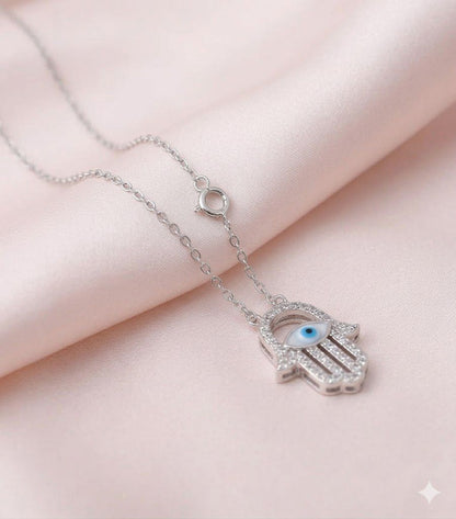 92.5 sterling silver neckpiece with evil eye Hamsa