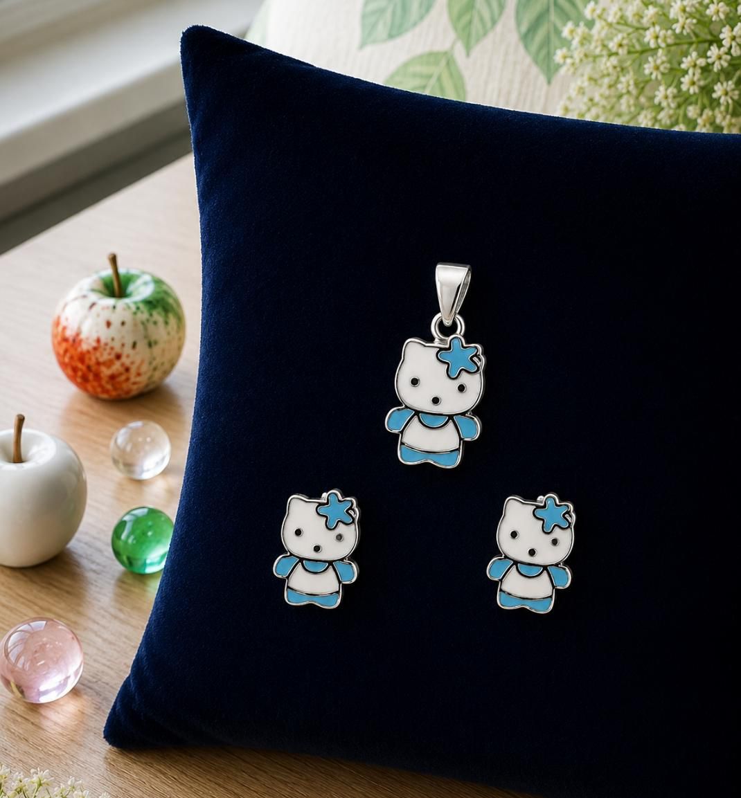 The Azure Bow Kitty Set