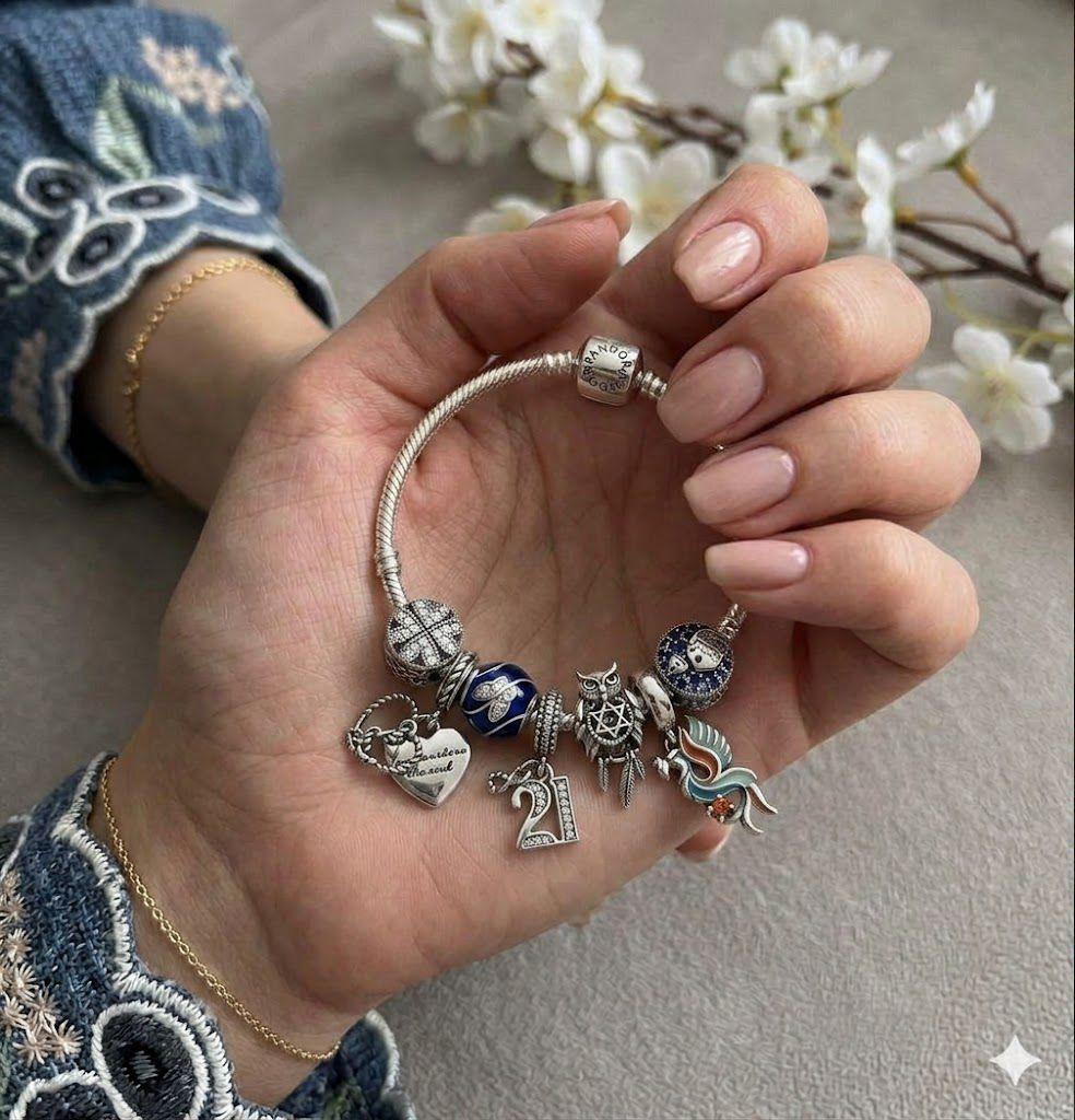 92.5 Sterling Silver Charm Bracelet – Owl & Heart