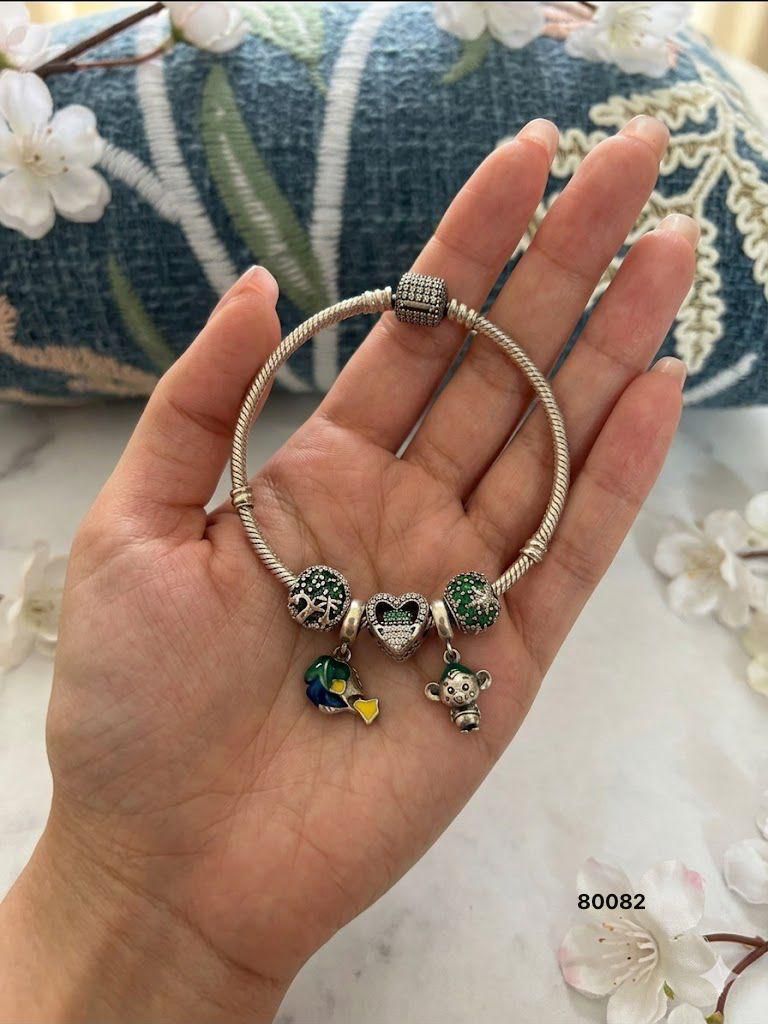 92.5 Sterling Silver Charm Bracelet – Charming Fish & Little Ganesha