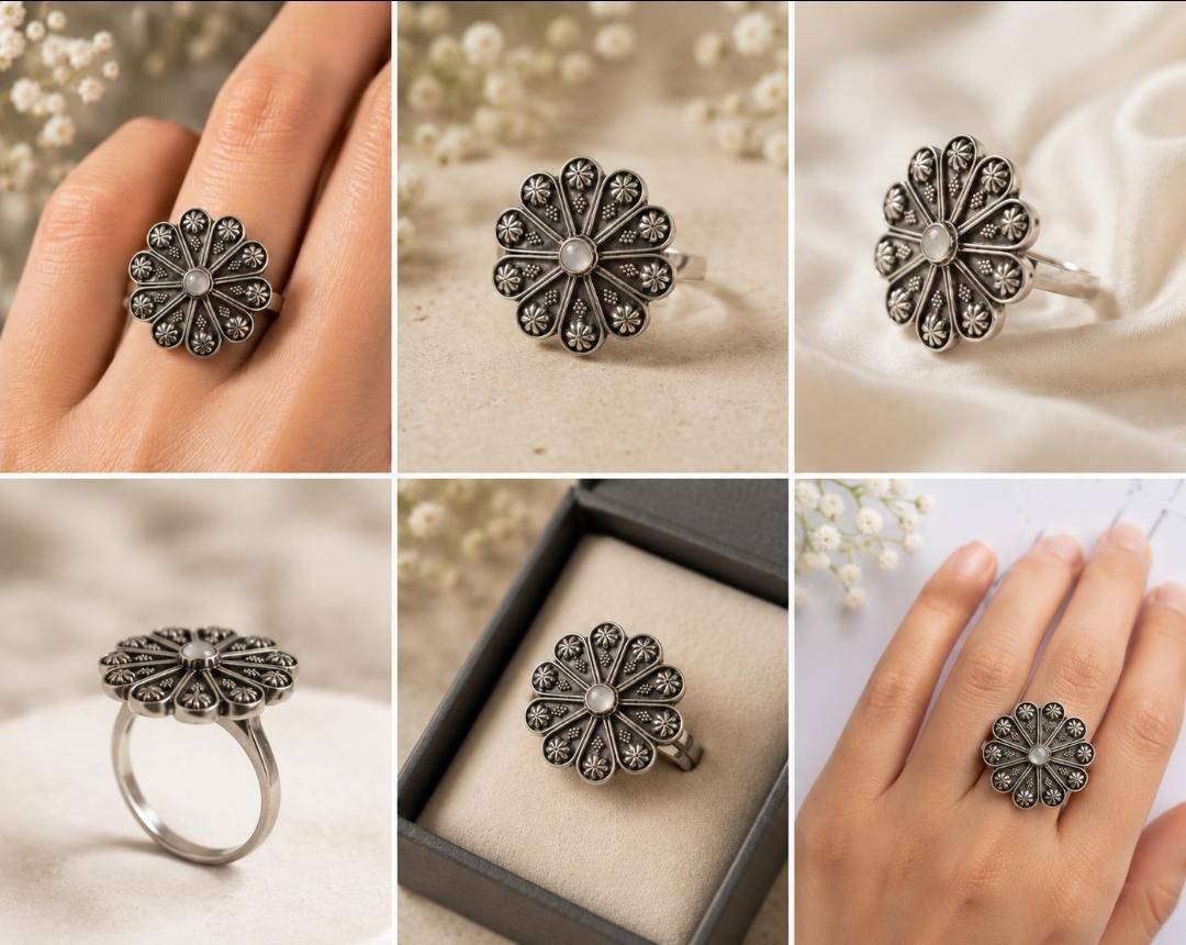 Vintage Bloom Adjustable Ring