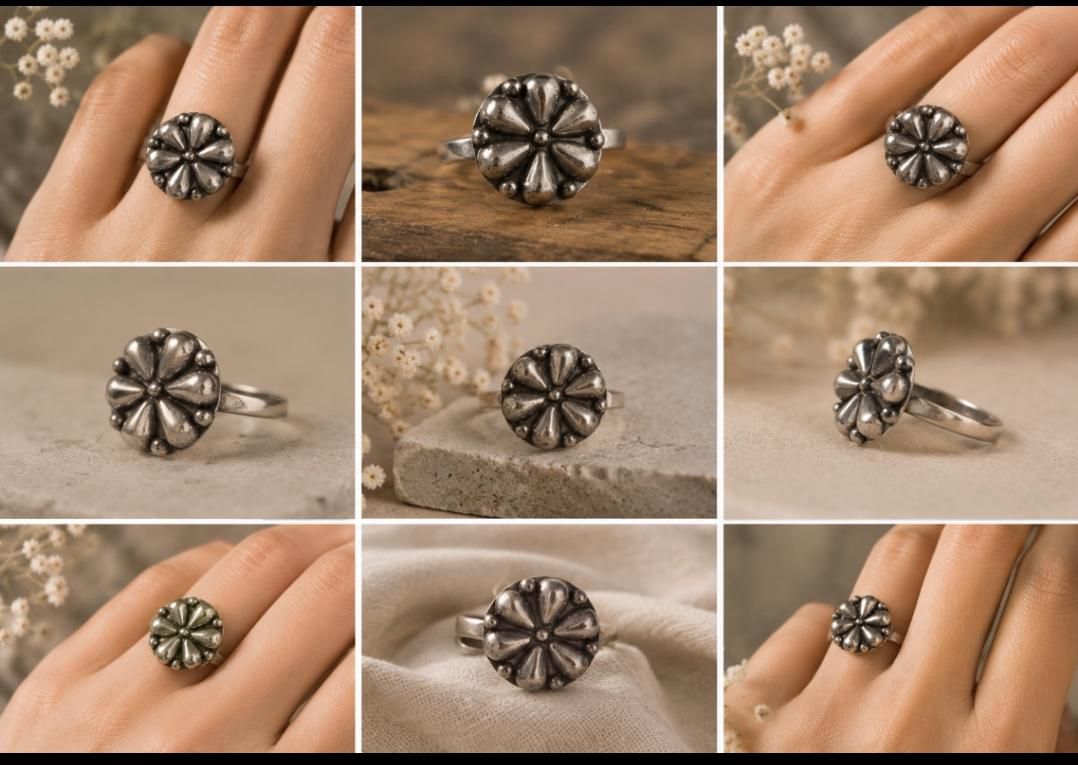 Vintage Petal Adjustable Ring