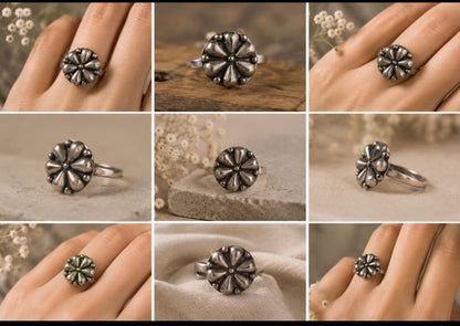 Vintage Petal Adjustable Ring