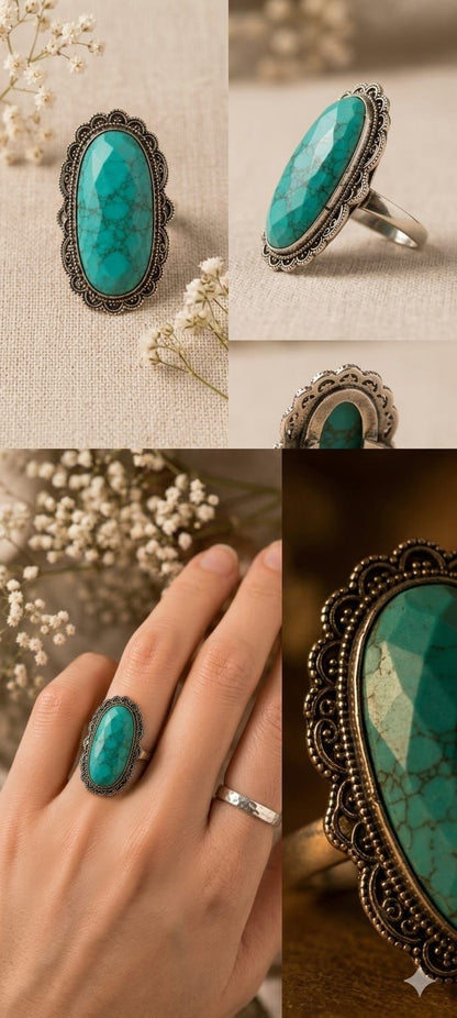 Turquoise Empress Statement Ring