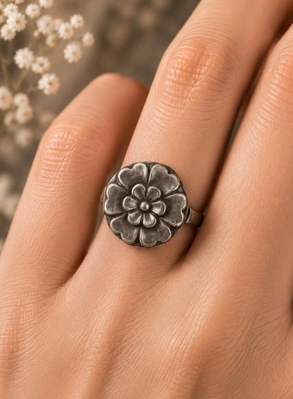 Antique Floral Medallion Ring