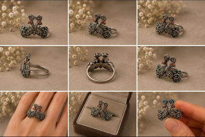 The Royal Twin Peacock Ring