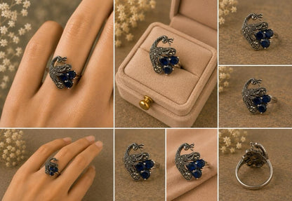 Royal Blue Peacock Ring