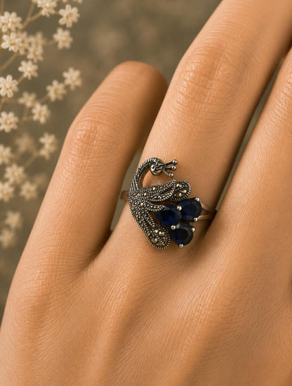 Royal Blue Peacock Ring