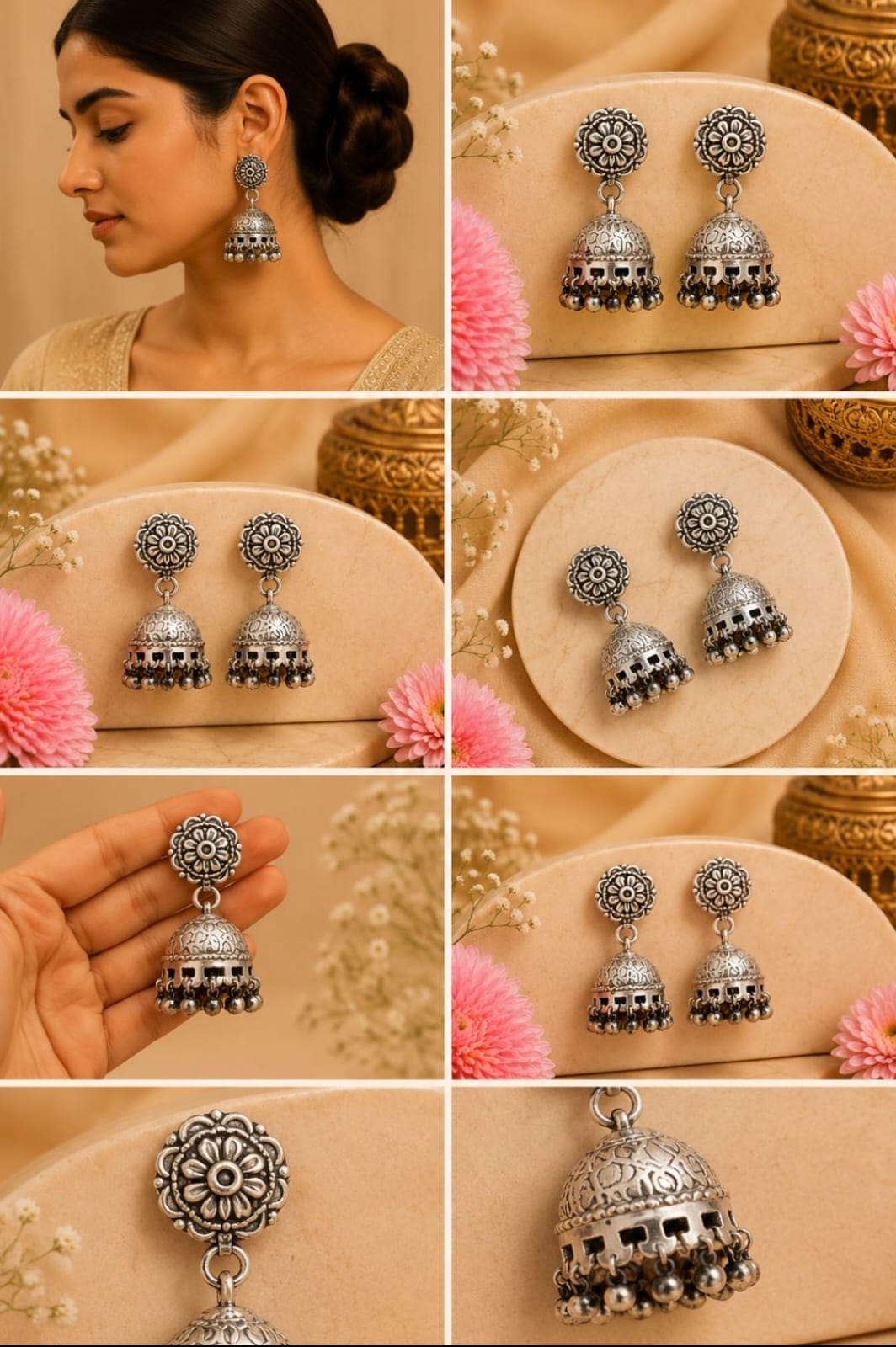 Temple Heritage Kemp Jhumki Earrings