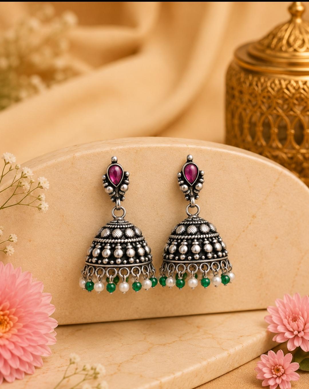 Temple Heritage Kemp Jhumki Earrings