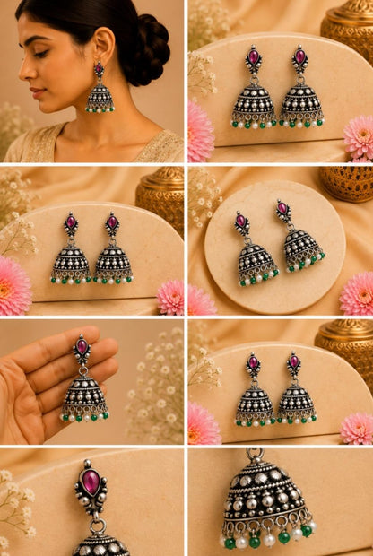 Temple Heritage Kemp Jhumki Earrings