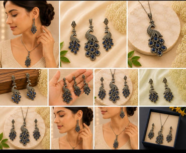 Majestic Marcasite Peacock Set