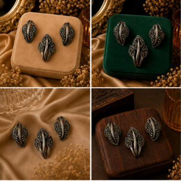 Marcasite Elegance Pendant Set