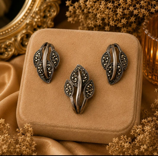 Marcasite Elegance Pendant Set