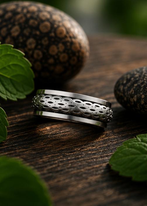 Sterling Silver Lattice Spinner Ring