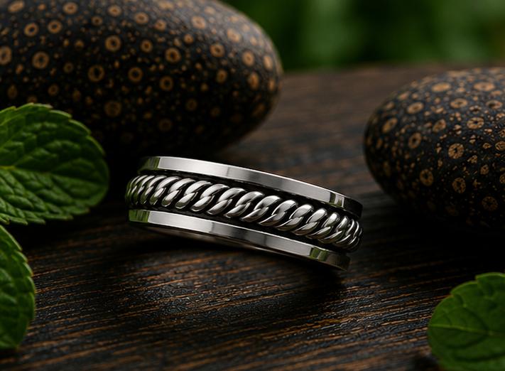 Sterling Silver Twisted-Cable Spinner Ring