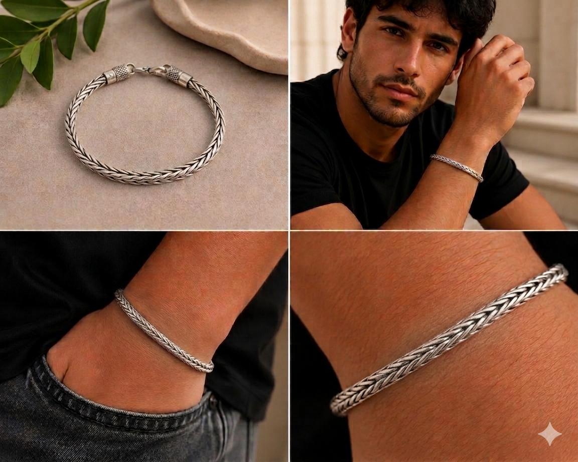 92.5 Sterling Silver Braided Bracelet