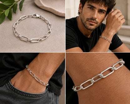Silver Paperclip Link Bracelet