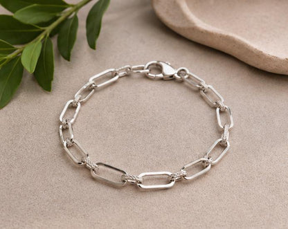 Silver Paperclip Link Bracelet