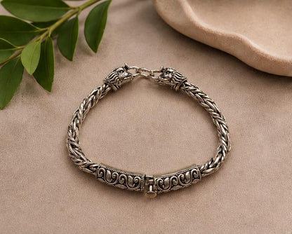 Men's Sterling Silver Elephant Bracelet