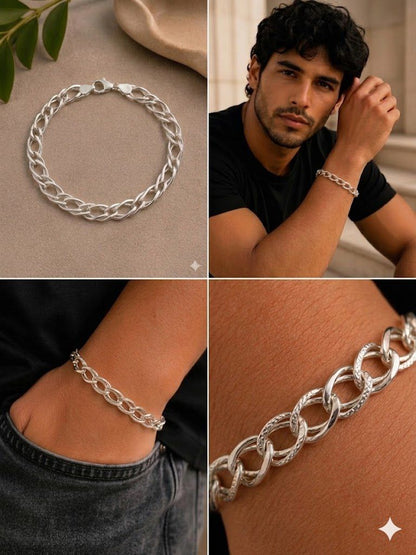 Sterling silver Interlocking Ribbon Link Bracelet