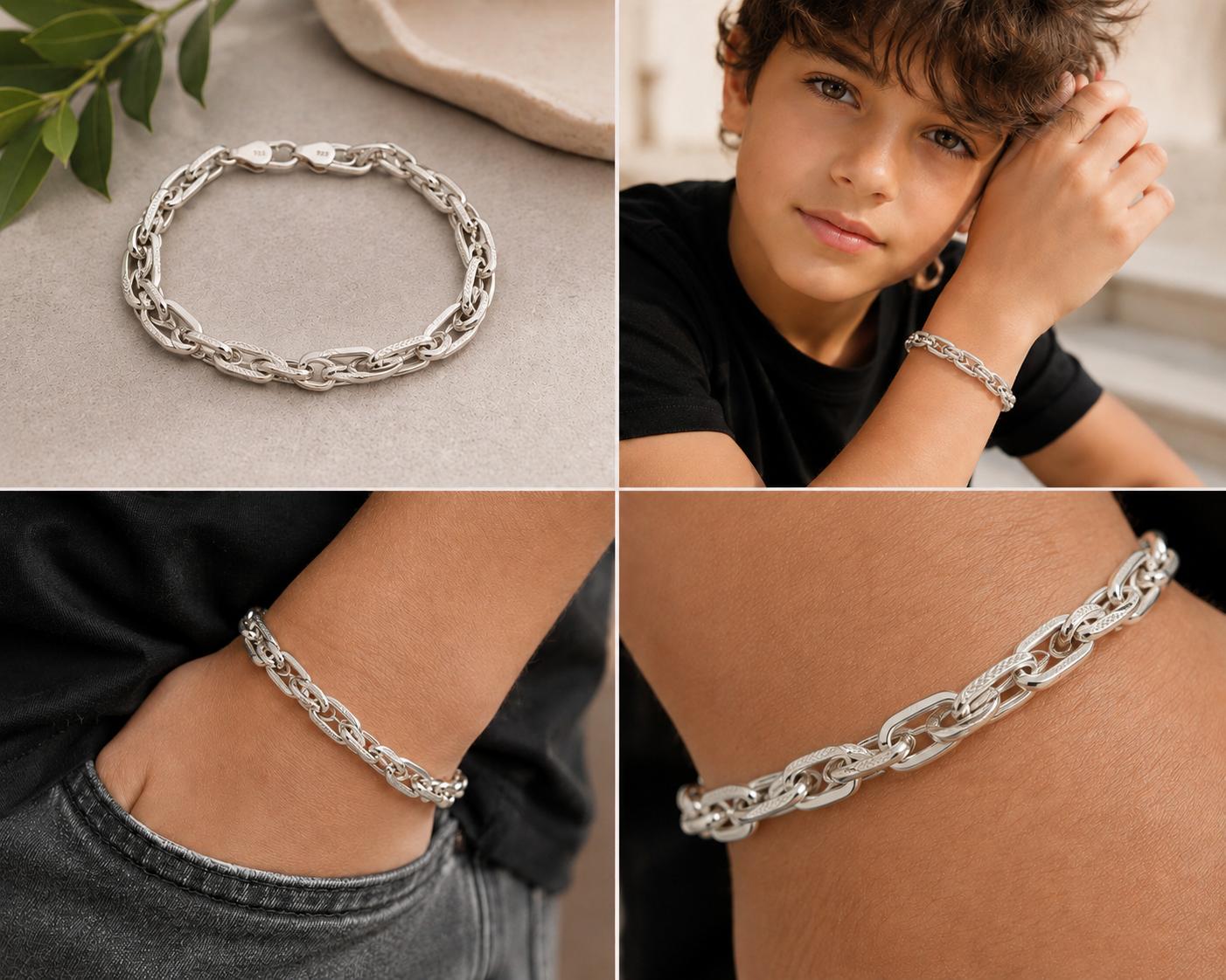 Boys' Textured Link Bracelet