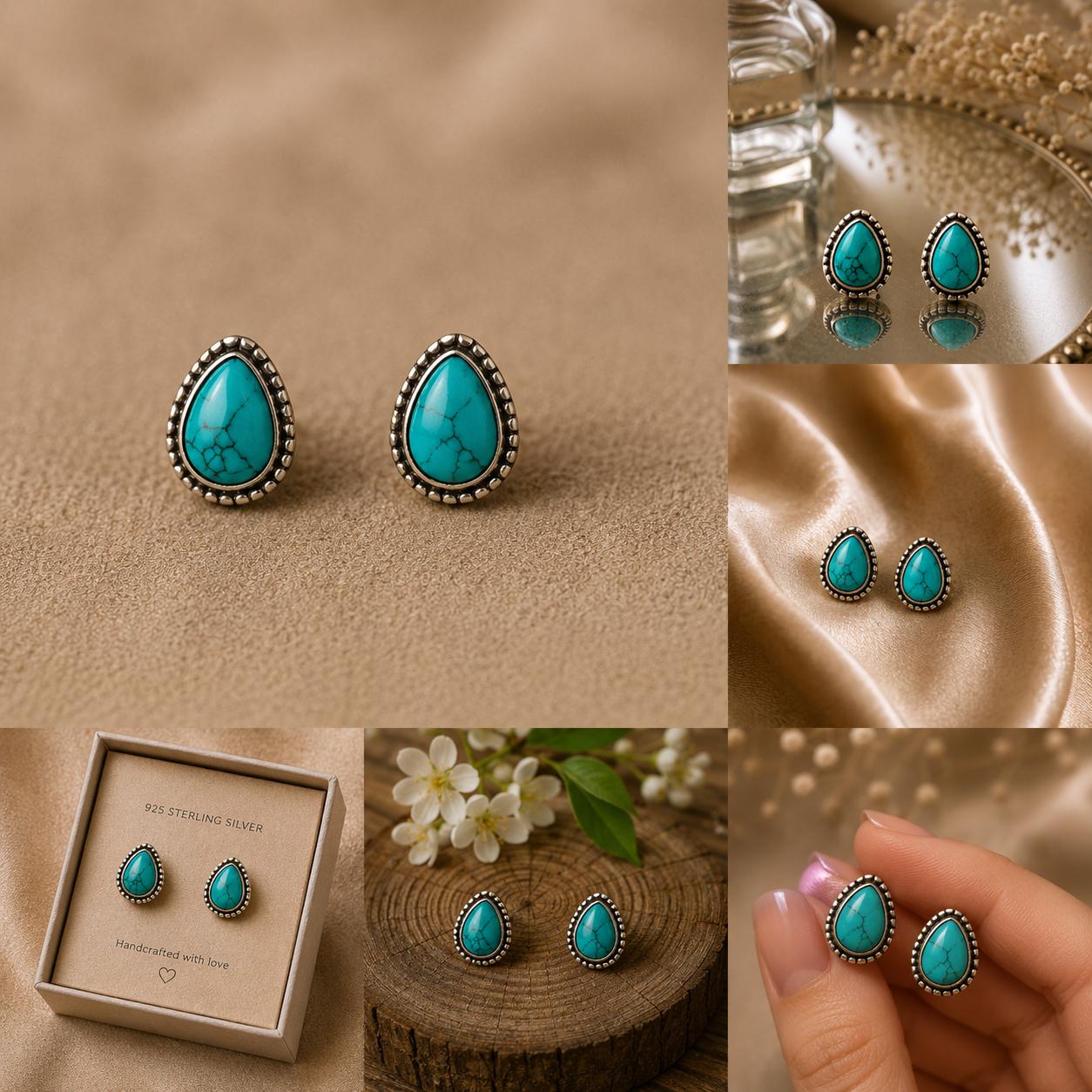 Silver Turquoise Studs