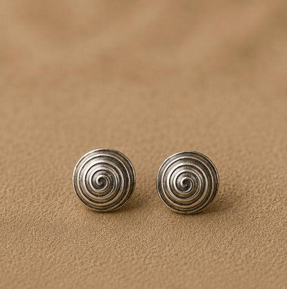 Silver Spiral Studs