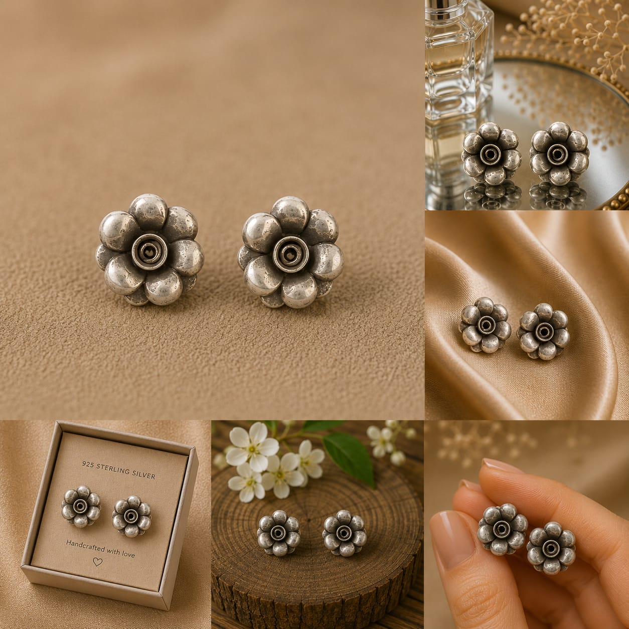 Silver Blossom Studs