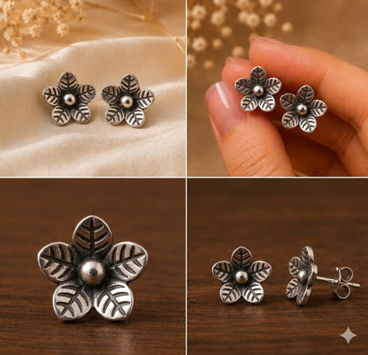 92.5 Silver Flower Studs
