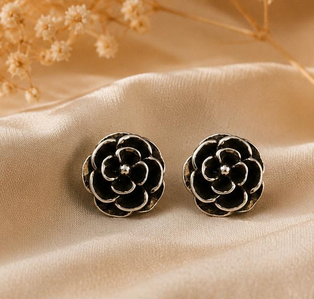 92.5 Silver Rose Studs