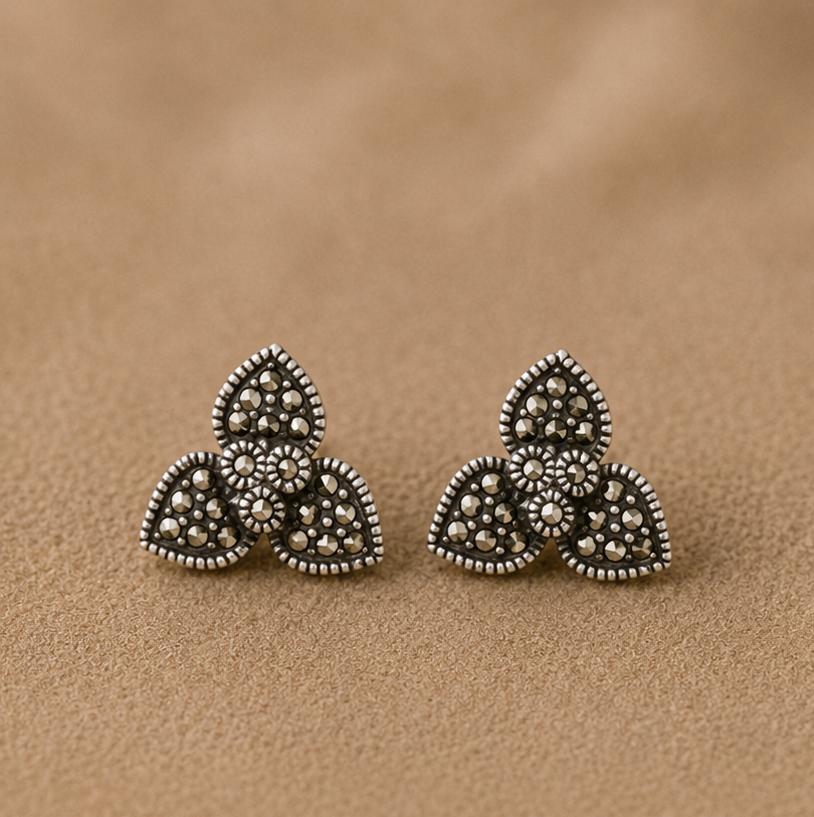 Silver Floral Studs