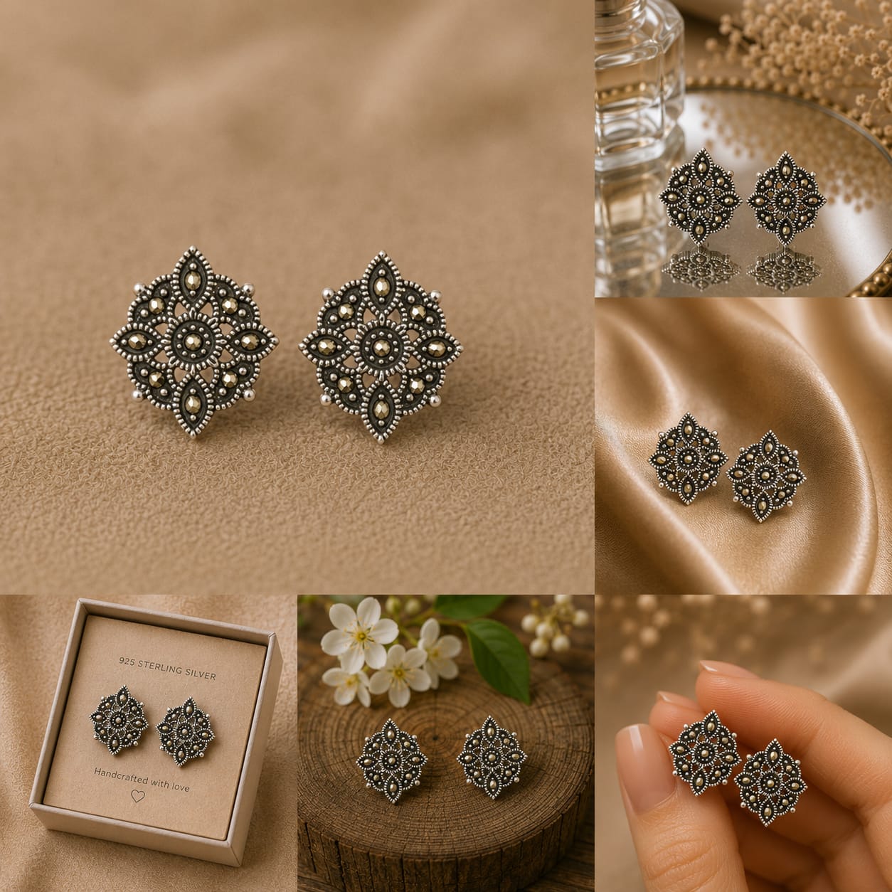 Silver Mandala Studs