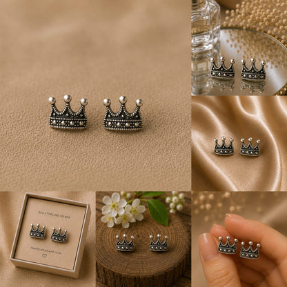 Silver Crown Studs