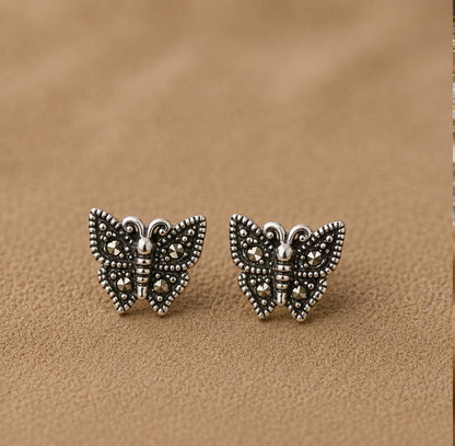 Silver Butterfly Studs