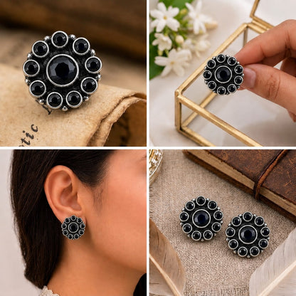 92.5 Sterling Silver Blue Studs