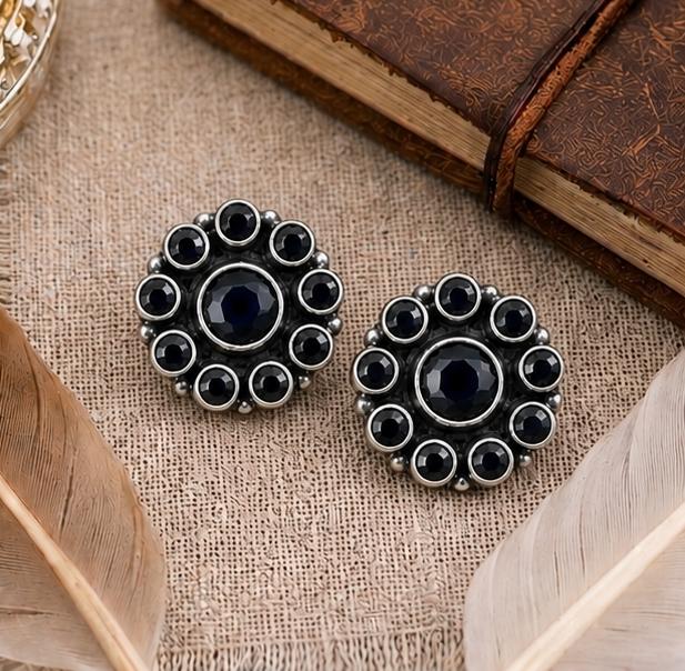 92.5 Sterling Silver Blue Studs