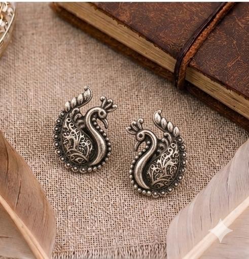 Sterling Silver Peacock Studs