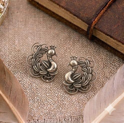 Sterling Silver Peacock Studs