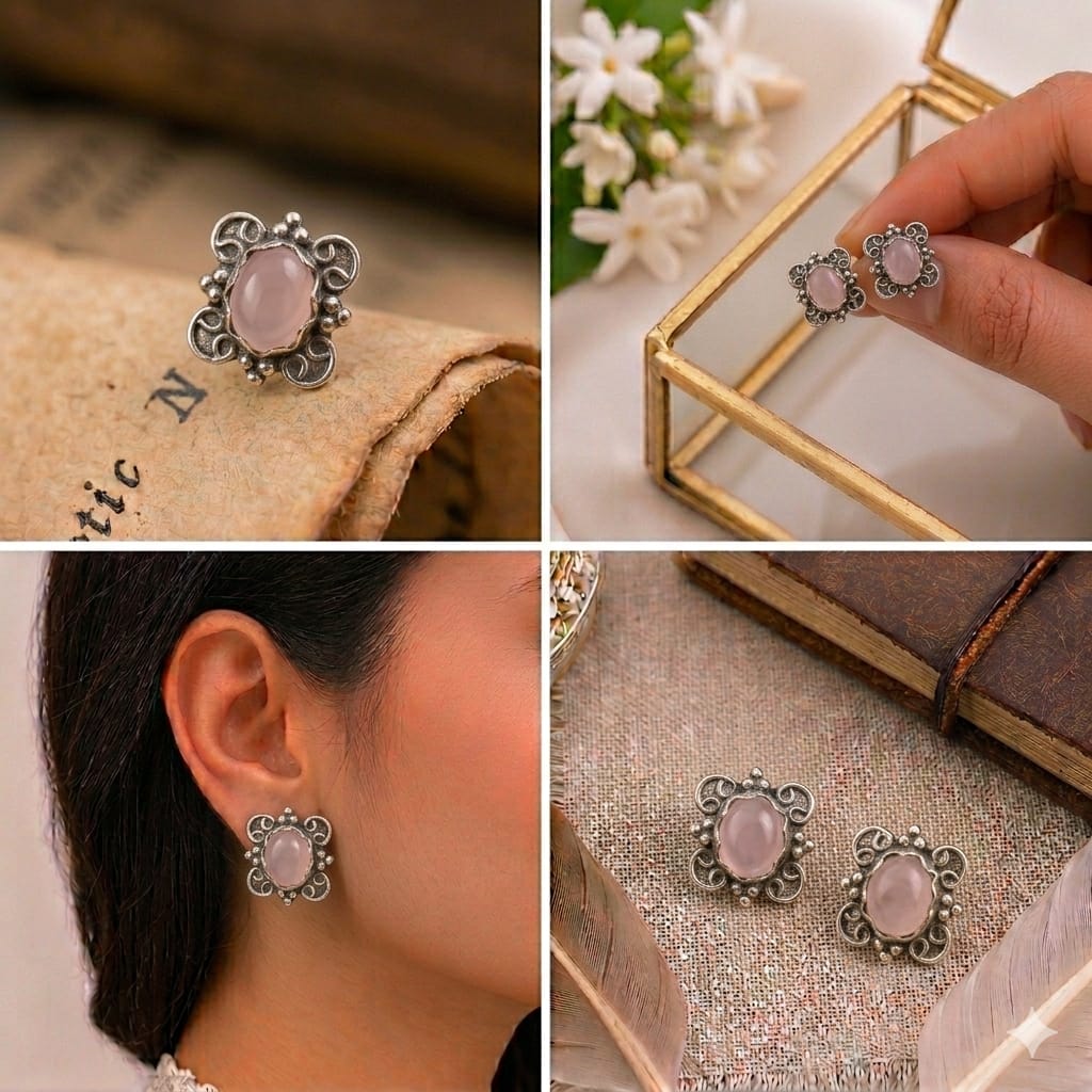 Sterling Silver Gemstone Studs