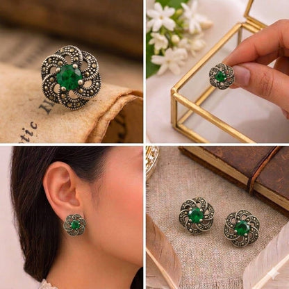 Floral Marcasite Studs