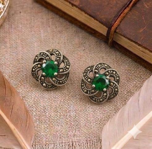Floral Marcasite Studs